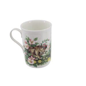 Golden Crown Tabby Calico Cat Mug England Vintage 93694